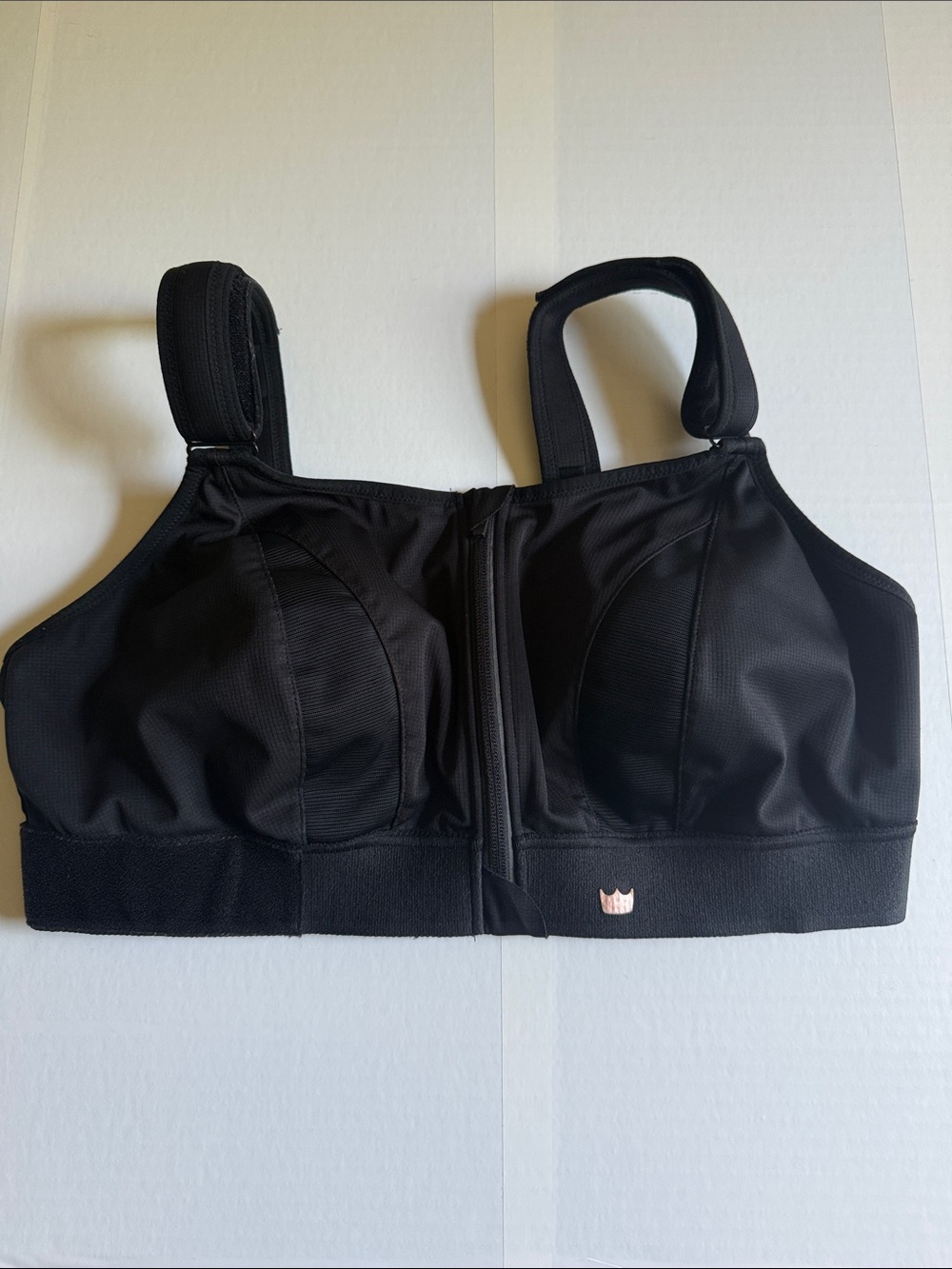 SHEFIT Front-Zip Black High-Support Sports Top Size 4Luxe